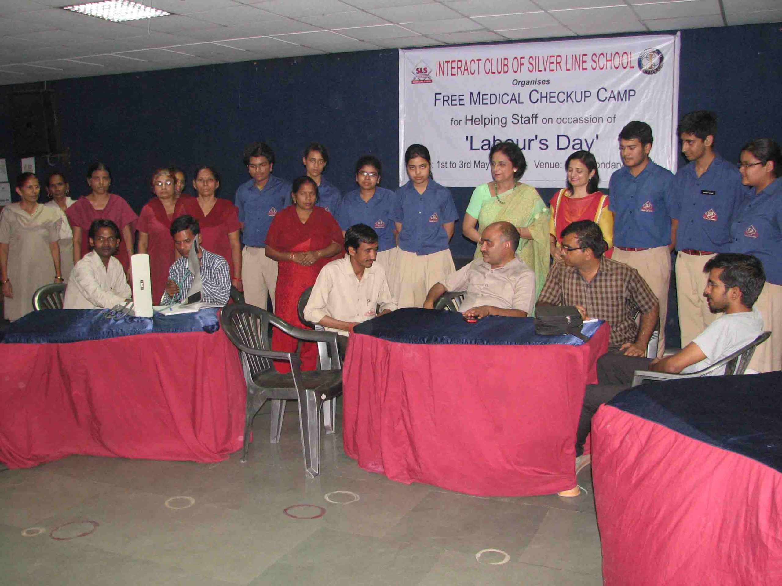 Interact Club of Silver Line School organises Free Medical Checkup for Helping Staff  on the occasion of Labour’s Day